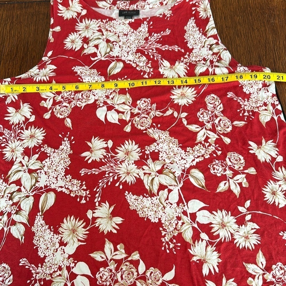 J. Jill red floral tank top size Petite L - Picture 6 of 10